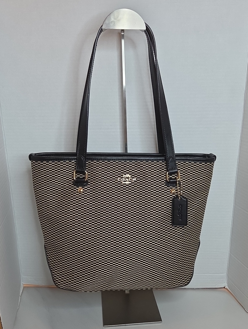 Coach Logo Motif Canvas And Leather Tote Bag - Style # F20936